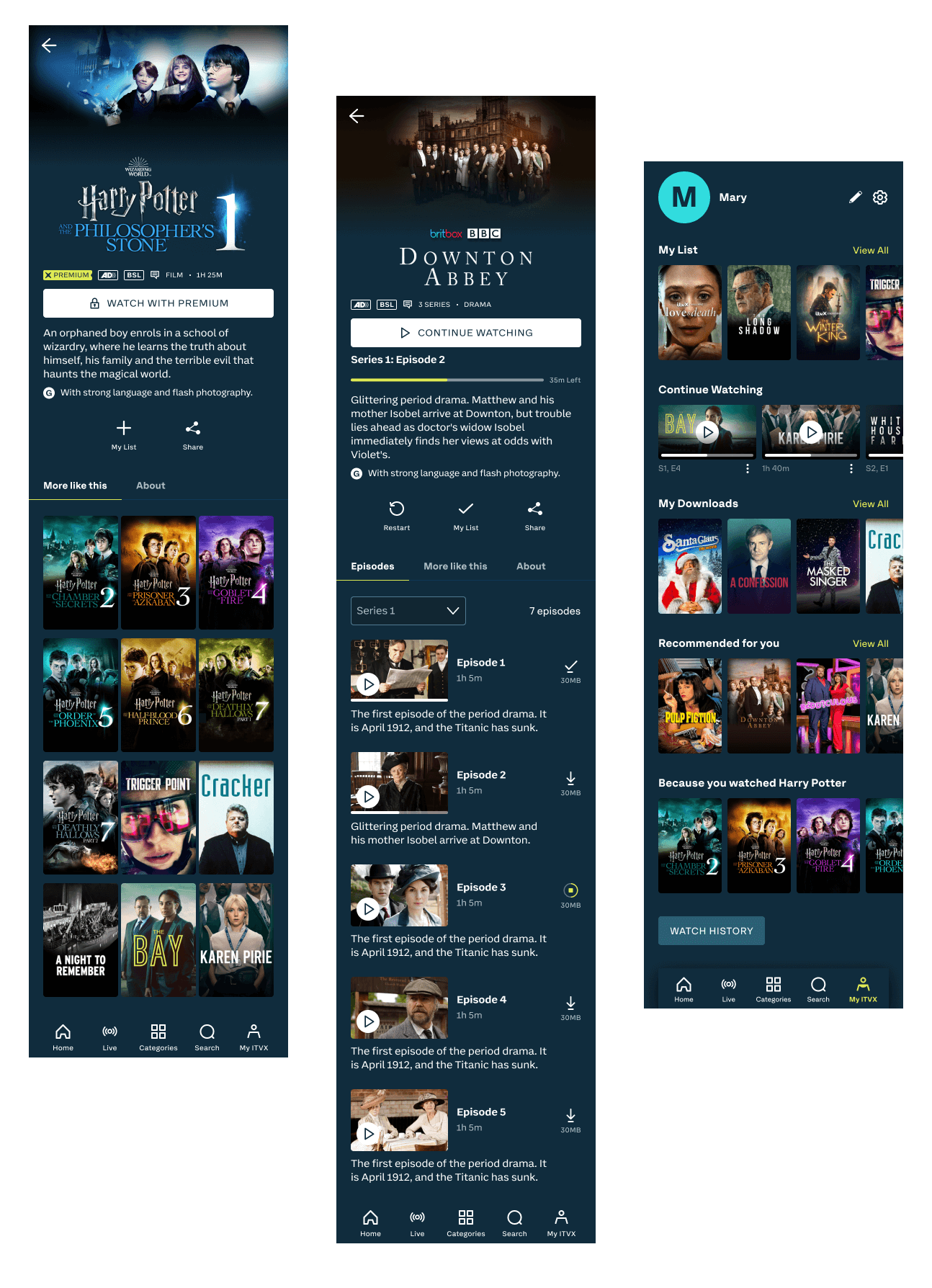 ITVX Mobile Programme Page