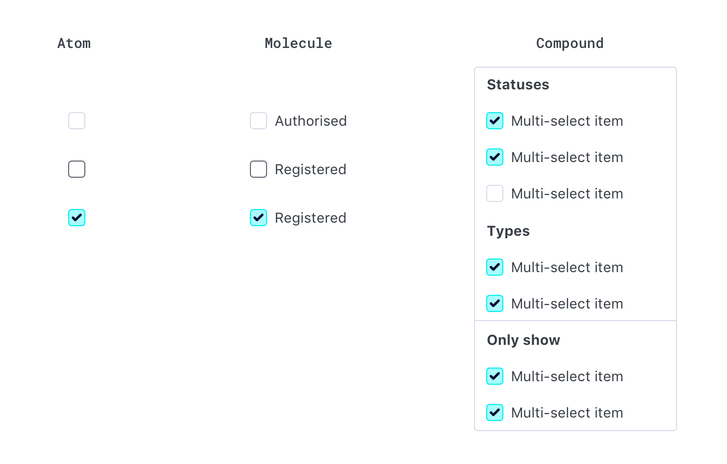 DueDil checkboxes